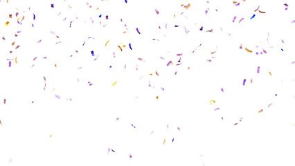 Naklejka premium Festive Party Confetti PNG Image – Vibrant Falling Celebration Confetti Elements with Gold Silver and Rainbow Colors Isolated on White Background 4K