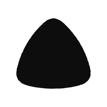Black onigiri silhouette isolated on white background, Japanese rice ball icon