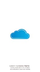 Obraz premium A blue cloud icon on a white background with placeholder text