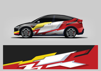 Fototapeta premium Racing background for sport car wrap design and vehicle livery