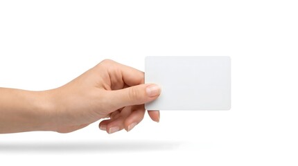 Obraz premium Person showing clean blank bank card for payment and banking concept