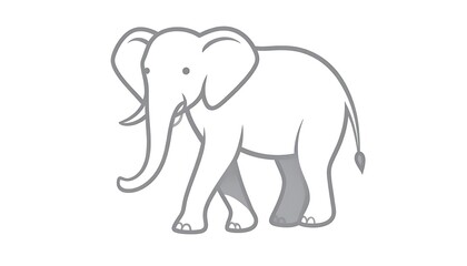 Obraz premium A gray line drawing of an elephant walking