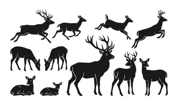 Vintage wild animal butcher cut diagram vector with hand drawn typography