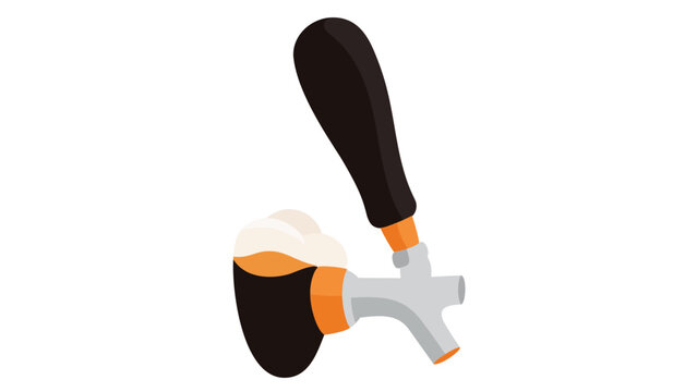 Nitro cold brew tap system vector icon illustration for coffee shops and bars featuring a modern colorful line design on white background for professional barista equipment and beverage service.