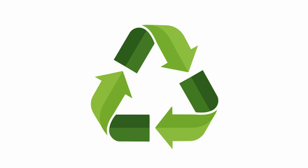 Fototapeta premium Green Recycle Symbol Icon on White Background - Sustainable Ecology and Waste Management Concept