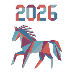 Obraz premium New Year Horse Symbol 2026 Chinese Zodiac Origami