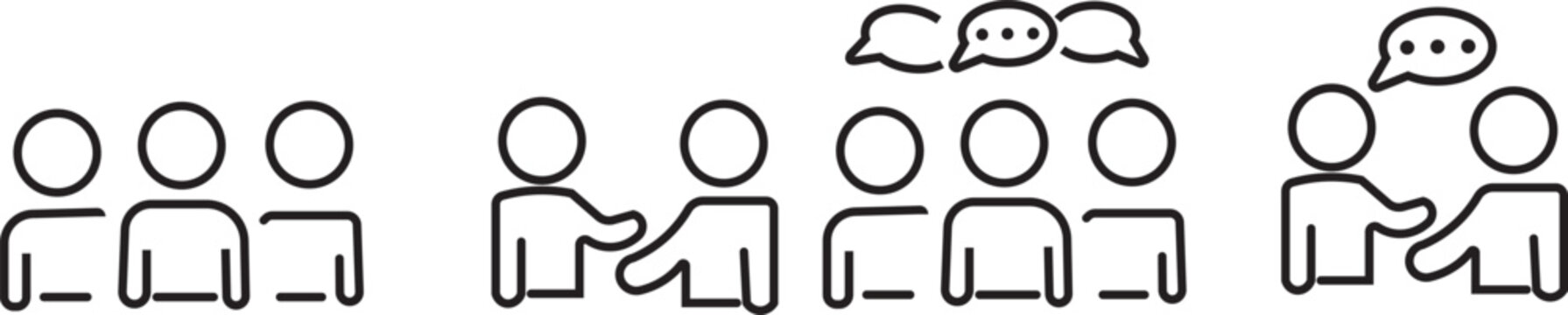 Printcommunication, conversation, meeting, people, vector, discussion, social, collaboration, speaking, interaction, teamwork, dialogue, group, icon, partnership, human relationships, cooperation, con