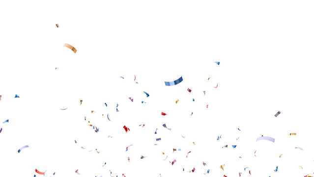PNG Confeti Failling Colorful Confetti against a White Background. Muticolor Confetti Transparent Background. 3d Rendering Transparent Confeti. Confetti partical isolated on transparent background.