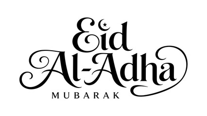 Obraz premium Eid al-adha mubarak elegant typography design Islamic Holiday Greeting Eid Mubarak Lettering