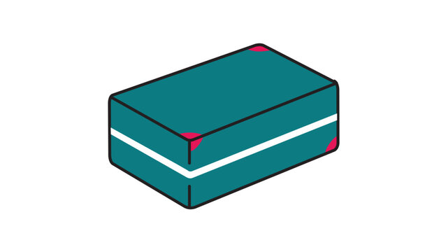 Professional foam yoga block vector icon for meditation and wellness, featuring an editable stroke and customizable line weight, ideal for high-quality graphic design and health application branding.