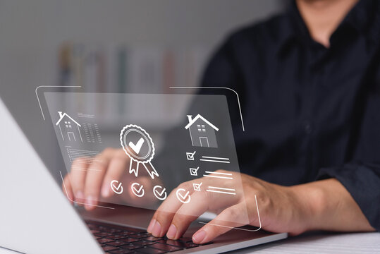 Real estate property certification approved online validation digital checklist screen