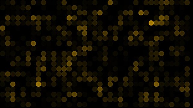 Abstract Gold Blinking Digital Circle Grid Background