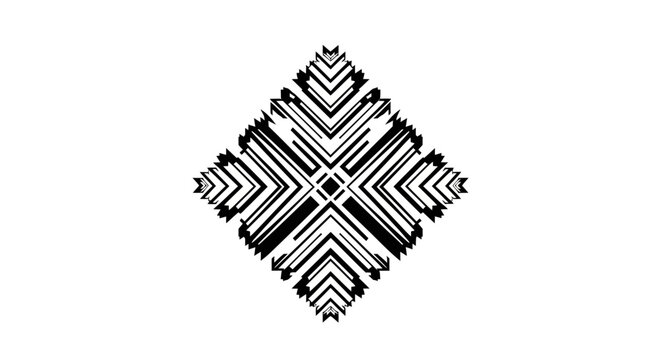 aztec patterns a complex abstract geometric design featuring symmetrical lines and angles creating a unique tribal motif.