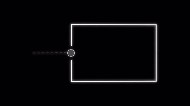 Minimalist White Glowing Rectangular Callout Frame Animation for Digital Flowchart Infographics