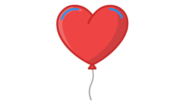 Beautiful heart shaped balloon vector icon with editable stroke, a creative colorful line illustration on white background, ideal for wedding romance and party celebration designs and graphics.