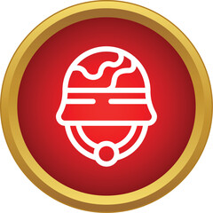 Naklejka premium Military helmet showing soldier headgear against a red and gold background