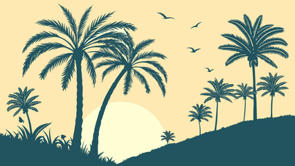 Obraz premium palm trees on the beach