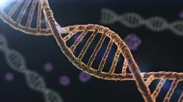 Visual exploration of biological structures, highlighting dna double helix and cellular components in a microscopic view.