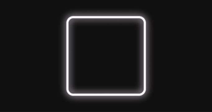 square neon frame icon video. square neon frame background