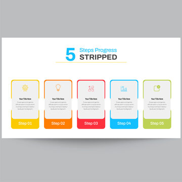 Business Workflow Infographic Template with Five Steps Layout
