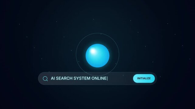 AI Search System Online Initialization Futuristic Digital Interface