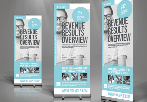 Modern Roll-up Template in Pale Blue and Grey