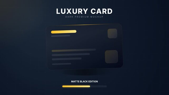 Luxury Card Dark Premium Mockup Matte Black Edition Animation