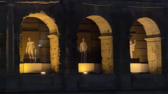 The great Colosseum of Rome, Italy, is one of the wonders of the world. images from day to night.