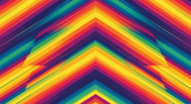 seamless rainbow stripe and colorful gradient pattern featuring a dynamic chevron design forming an abstract digital background.