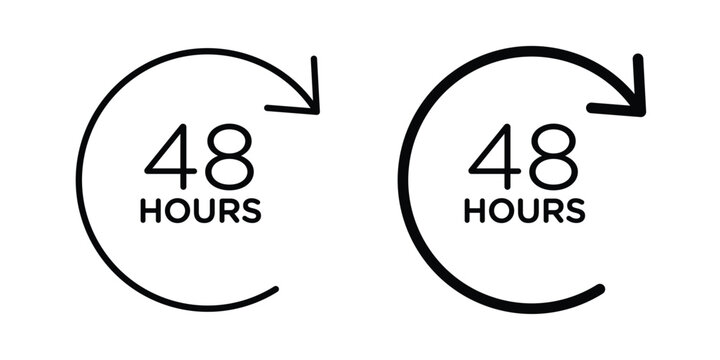 48 hours icon concept editable stroke outline. flat vector illustration.