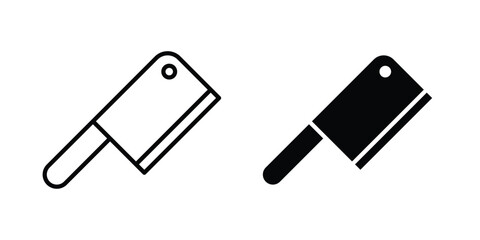 Butcher knife icon concept editable stroke outline. flat vector illustration. © basit