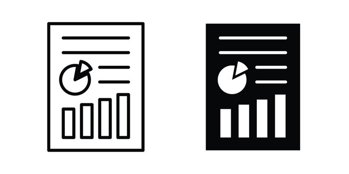 Business report icon concept editable stroke outline. flat vector illustration.
