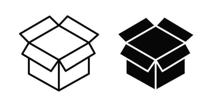 Cardboard box icon concept editable stroke outline. flat vector illustration.