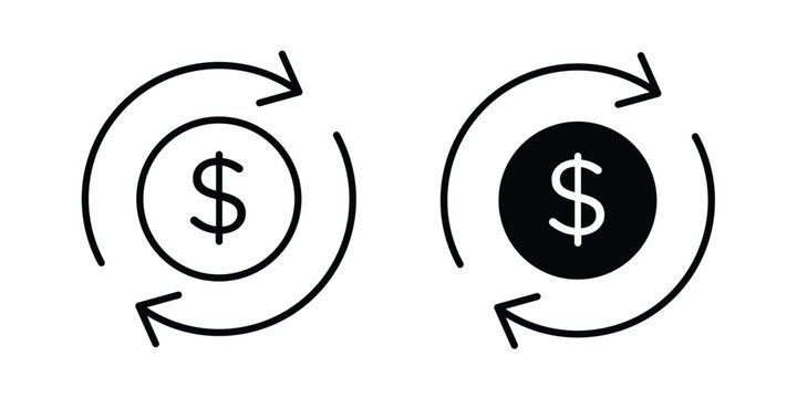 Cashback icon concept editable stroke outline. flat vector illustration.