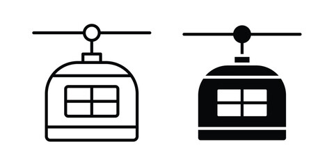Chairlift icon concept editable stroke outline. flat vector illustration. © basit