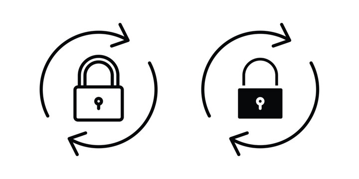 Change Password icon concept editable stroke outline. flat vector illustration.