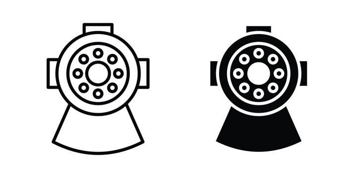 Diving helmet icon concept editable stroke outline. flat vector illustration.