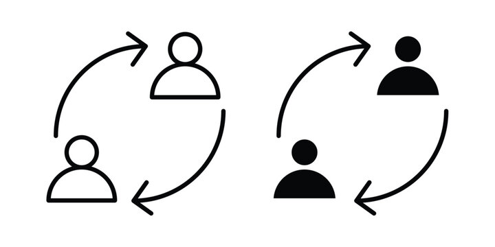 employee turnover icon concept editable stroke outline. flat vector illustration.