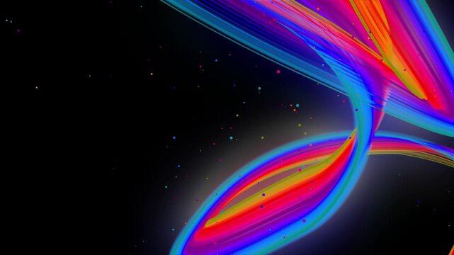 3d render VJ Loop particles Subtle lighting smoothly passes through shadows filled with tiny dust specks. Mild luminous streams quietly glide across shadowy landscape scattered with minute dust