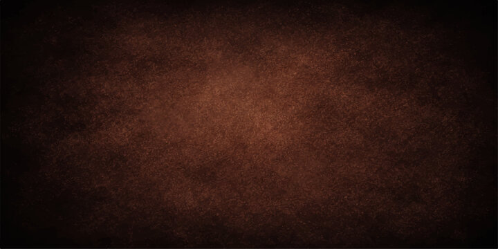 Dark grunge vintage wall texture features an old aged paper pattern with a dark brown rough surface and antique parchment design for a retro textured backdrop