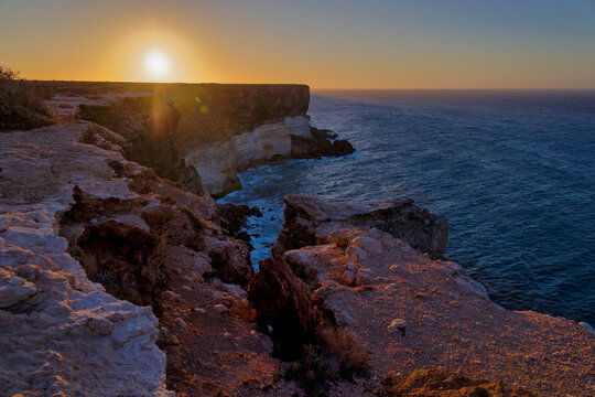 Sunset Over the Cliffs of Nullarbor, Australia