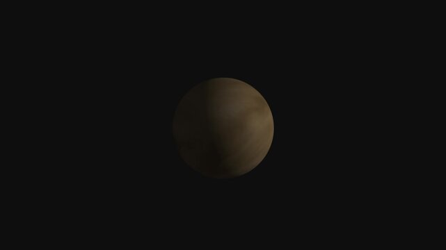 Cinematic journey through deep space approaching planet venus with surface details and atmospheric cloud layers.