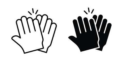 Fototapeta premium High Five icon concept editable stroke outline. flat vector illustration.