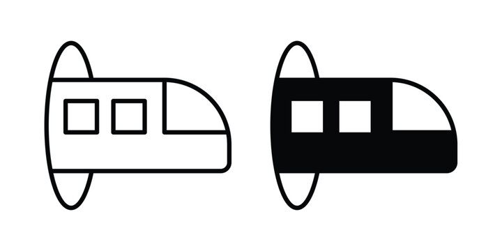 Hyperloop icon concept editable stroke outline. flat vector illustration.