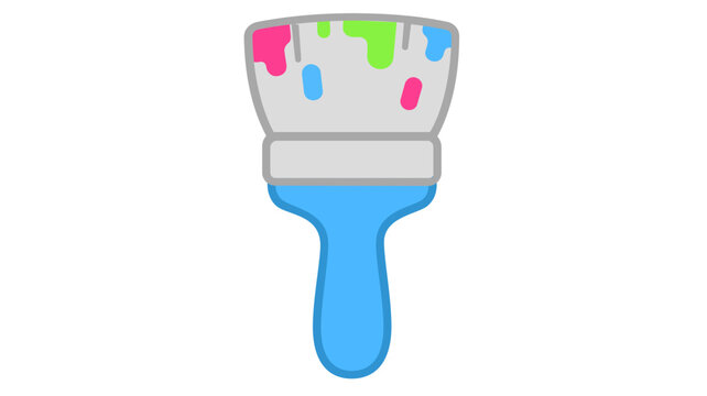 Creative Nylon Paint Brush Vector Icon, a Bright Colorful Illustration for Art and Design Tools, Flat Minimalist Design Asset on White Background for Professional Graphics and Creative Projects.