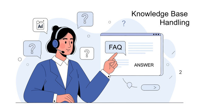 Customer Service Operator Helps with FAQ and Knowledge Base