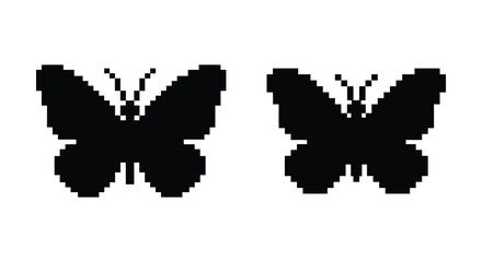 Two butterfly silhouettes on a white background silhouette © IMkM00i76