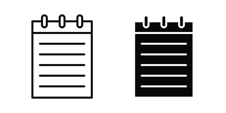 Notes icon concept editable stroke outline. flat vector illustration.
