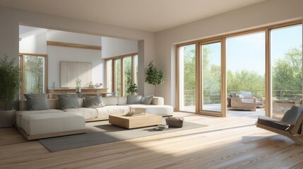Fototapeta premium Elegant Modern Living Room with Natural Light