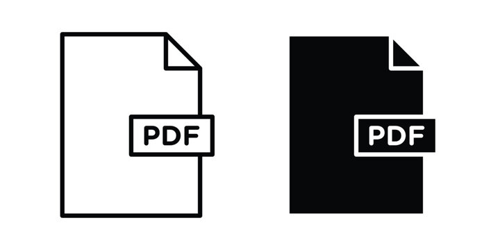 PDF file icon concept editable stroke outline. flat vector illustration.